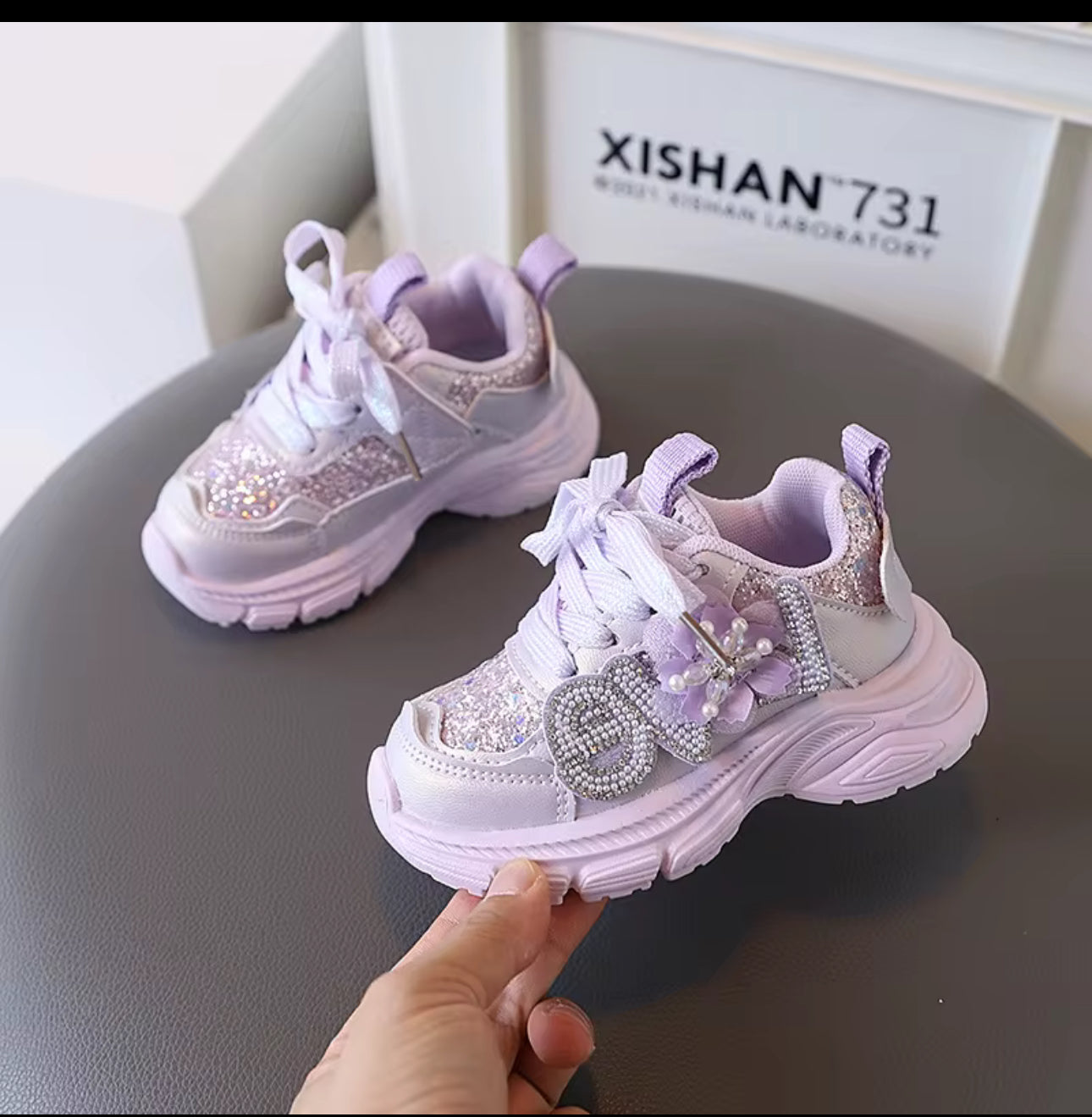 Sparkle Flower Chunky Sneakers (Kids)